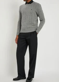 Logo cable-knit wool and cashmere-blend jumper