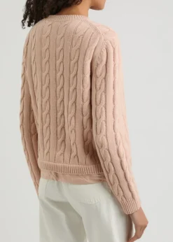Logo cable-knit wool-blend jumper