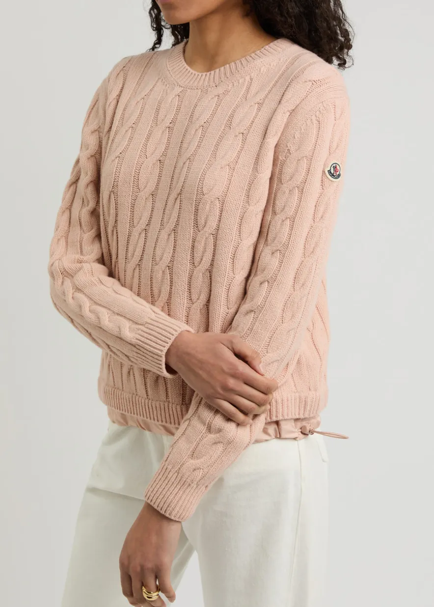 Logo cable-knit wool-blend jumper