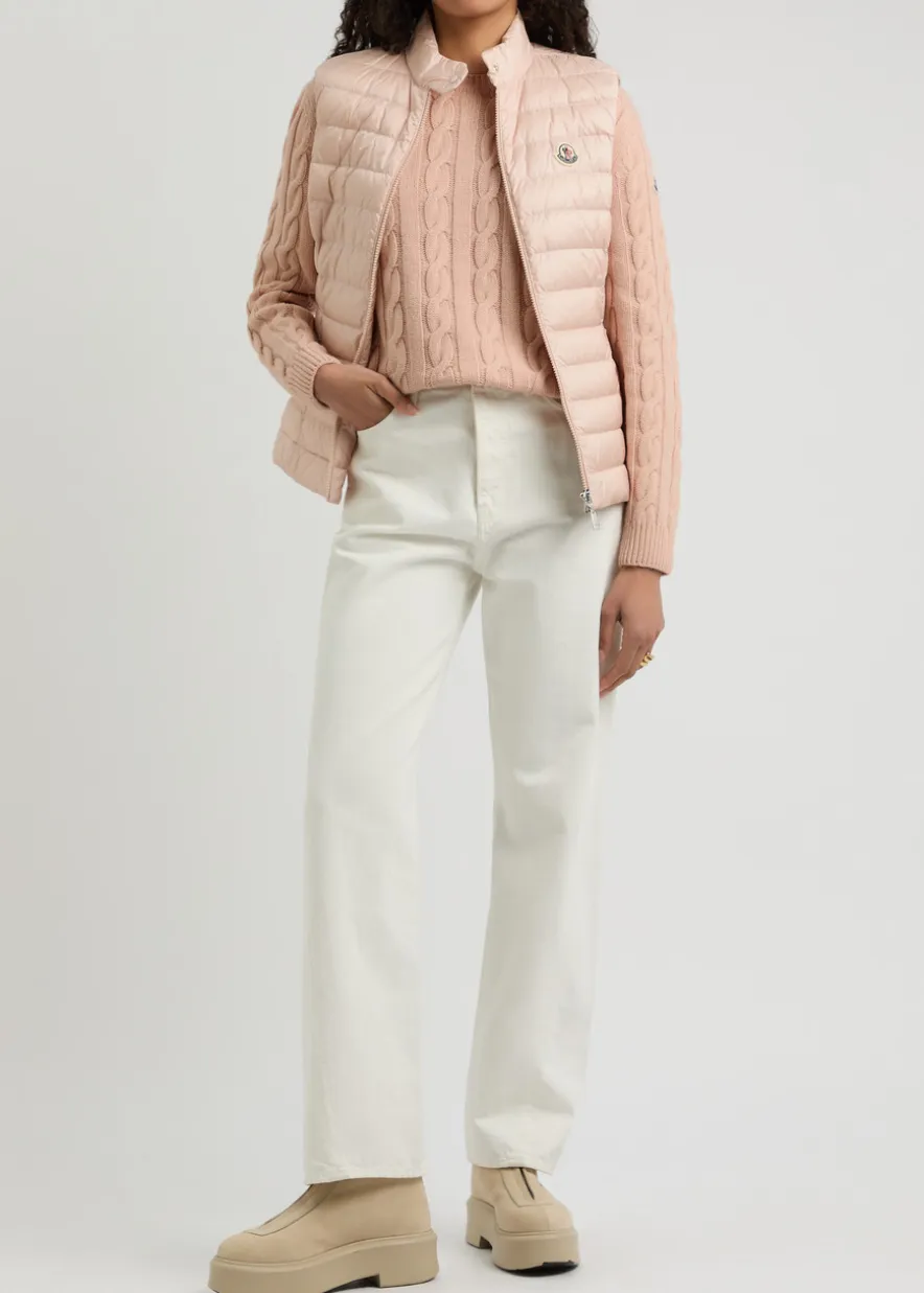 Logo cable-knit wool-blend jumper