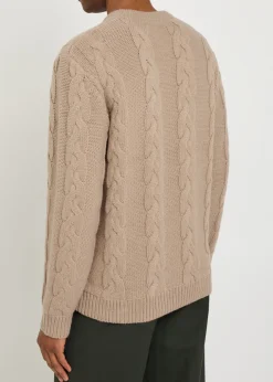 Logo cable-knit wool-blend jumper