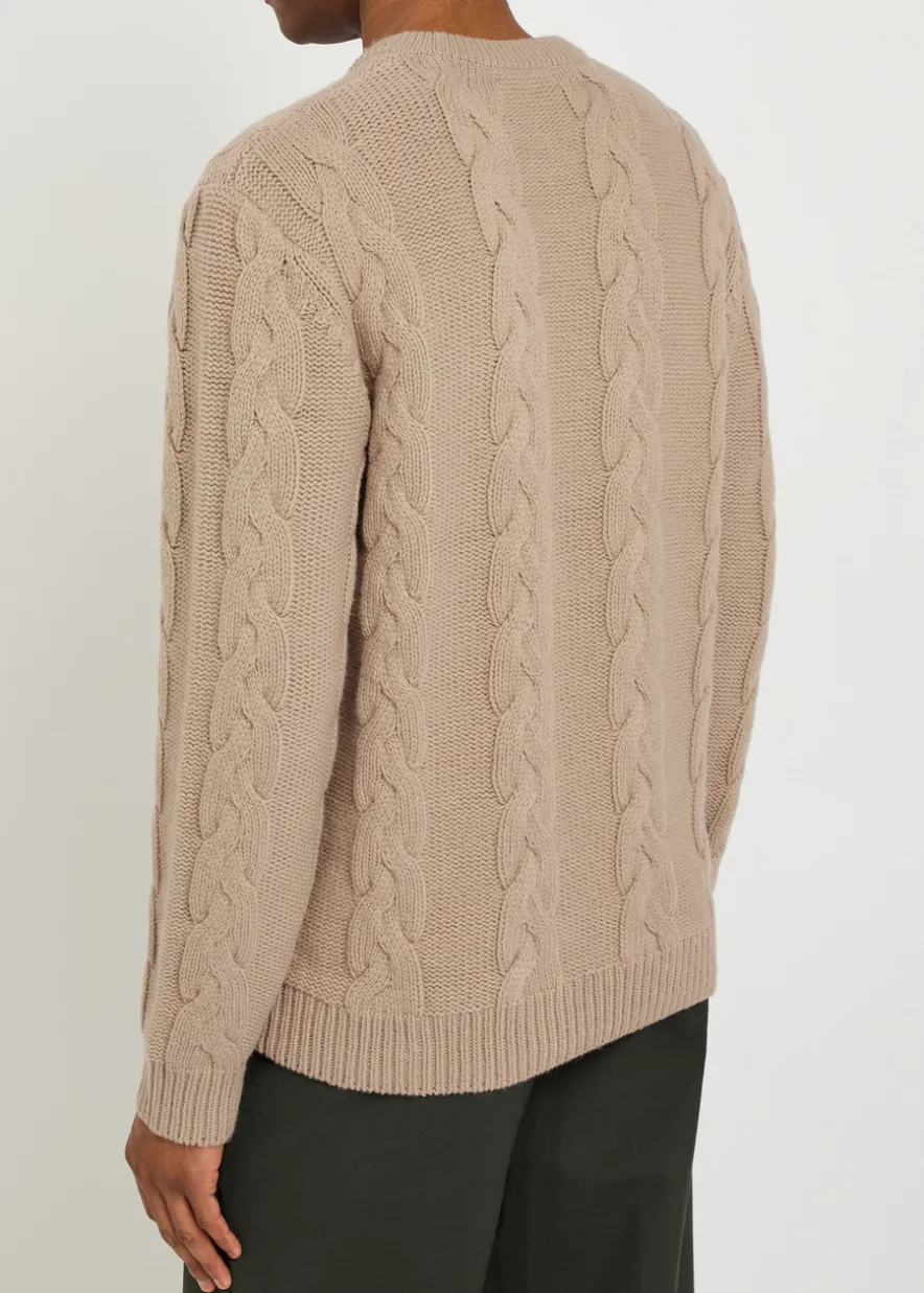 Logo cable-knit wool-blend jumper