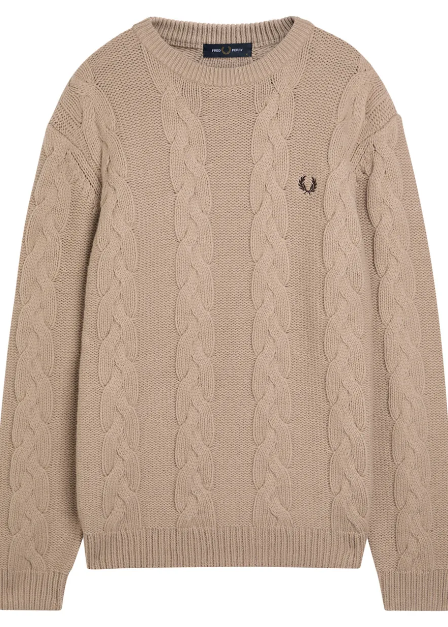 Logo cable-knit wool-blend jumper