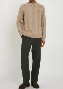 Logo cable-knit wool-blend jumper