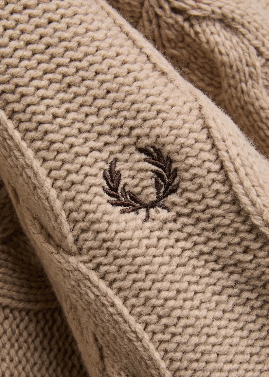 Logo cable-knit wool-blend jumper