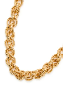 Logo chain brass necklace