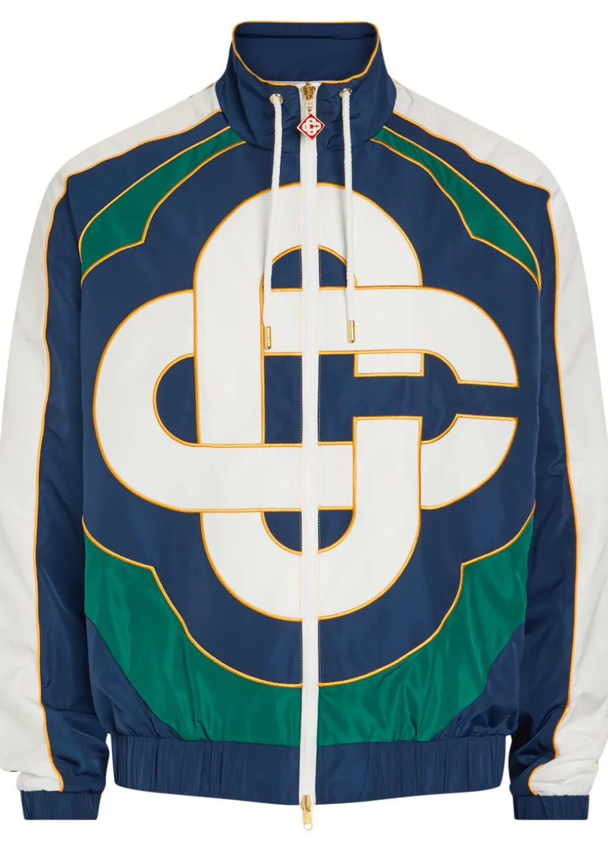 Logo colourblock shell jacket