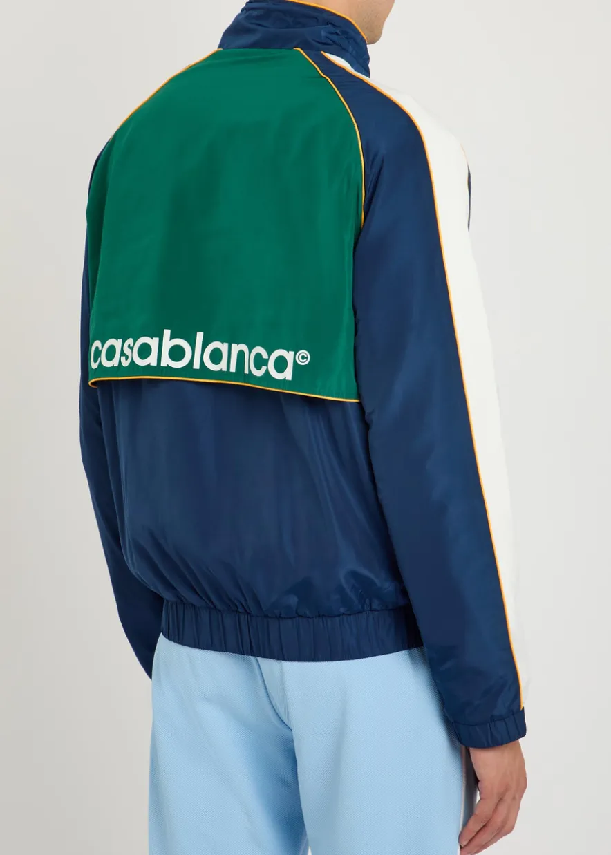 Logo colourblock shell jacket