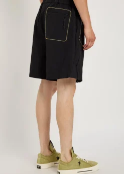 Logo contrast-stitch cotton-poplin shorts
