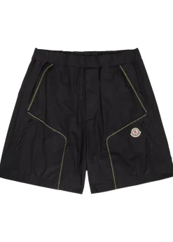 Logo contrast-stitch cotton-poplin shorts