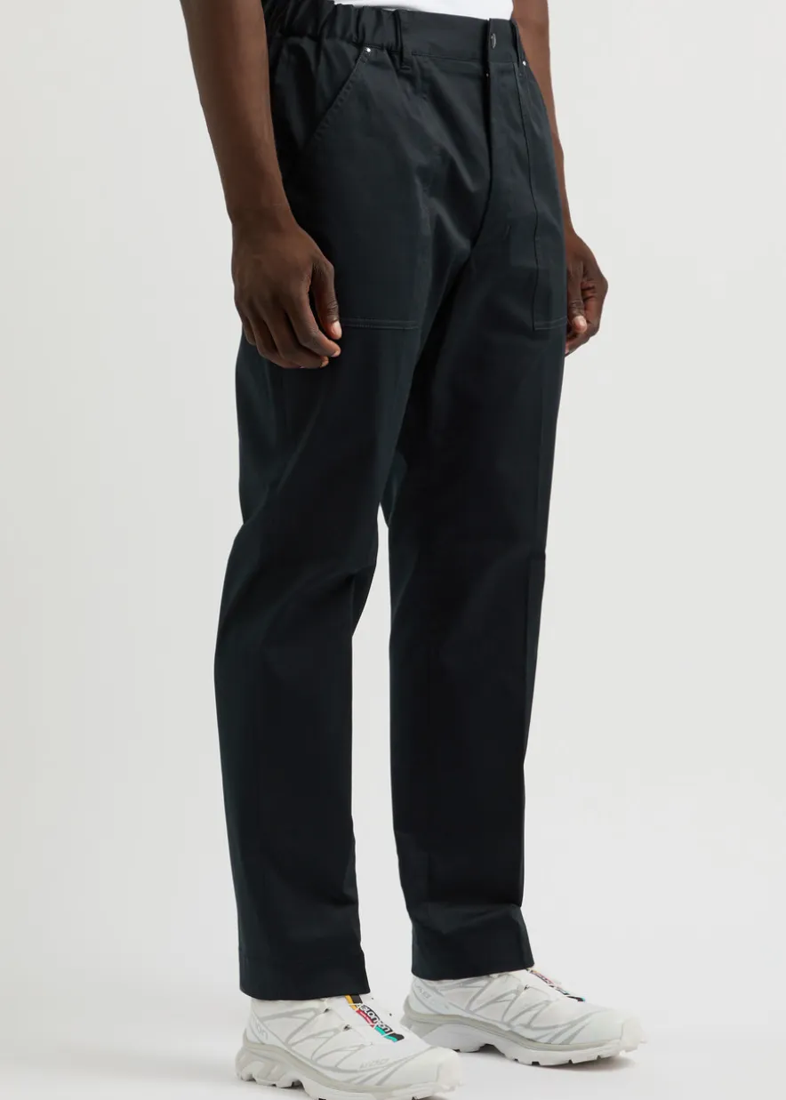 Logo cotton-stretch trousers