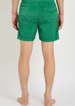 Logo crinkled nylon swim shorts
