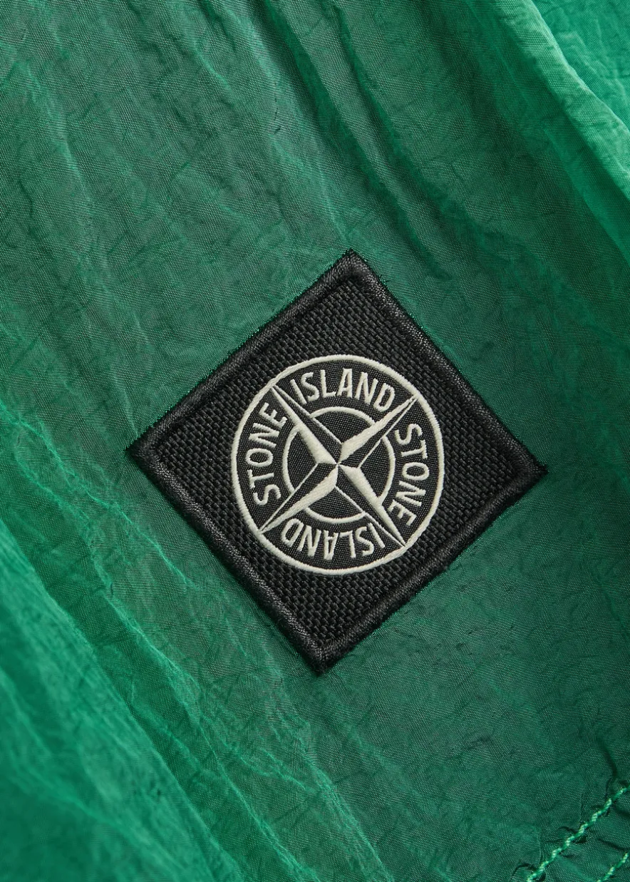 Logo crinkled nylon swim shorts