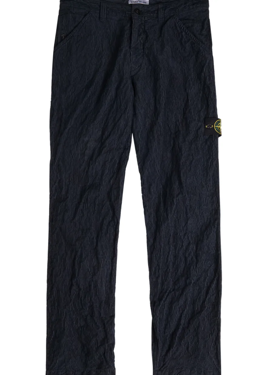 Logo crinkled tapered-leg corduroy trousers