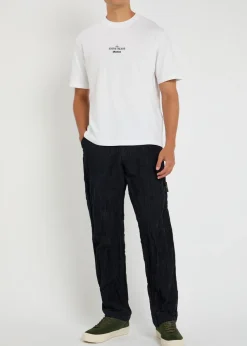 Logo crinkled tapered-leg corduroy trousers