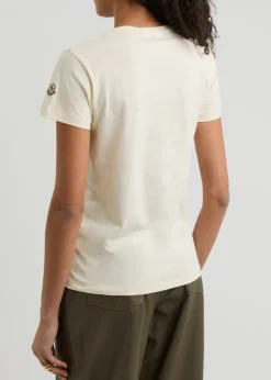 Logo-embroidered beaded cotton T-shirt