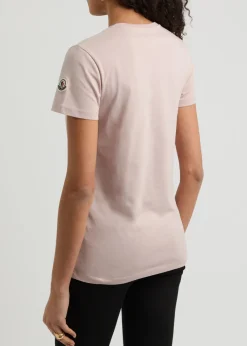 Logo-embroidered beaded cotton T-shirt