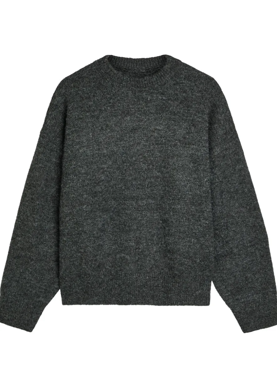 Logo-embroidered brushed knit jumper