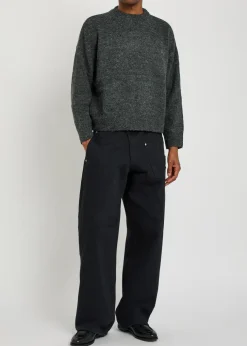 Logo-embroidered brushed knit jumper