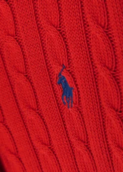 Logo-embroidered cable-knit cotton cardigan