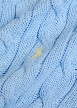Logo-embroidered cable-knit cotton jumper