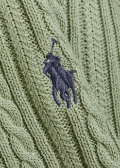 Logo-embroidered cable-knit cotton polo shirt