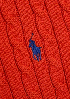 Logo-embroidered cable-knit cotton vest