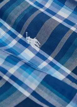 Logo-embroidered checked cotton pyjama set