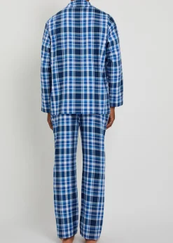 Logo-embroidered checked cotton pyjama set