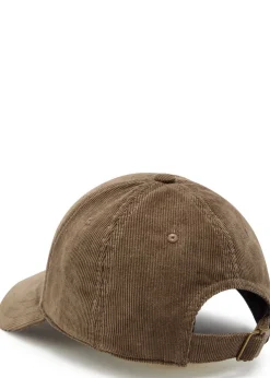 Logo-embroidered corduroy cap