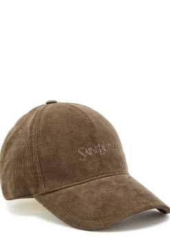 Logo-embroidered corduroy cap