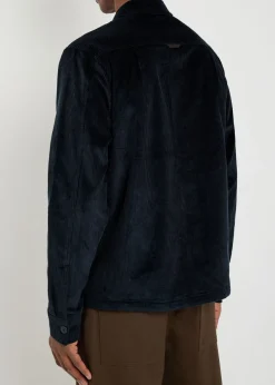 Logo-embroidered corduroy overshirt