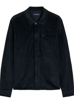 Logo-embroidered corduroy overshirt