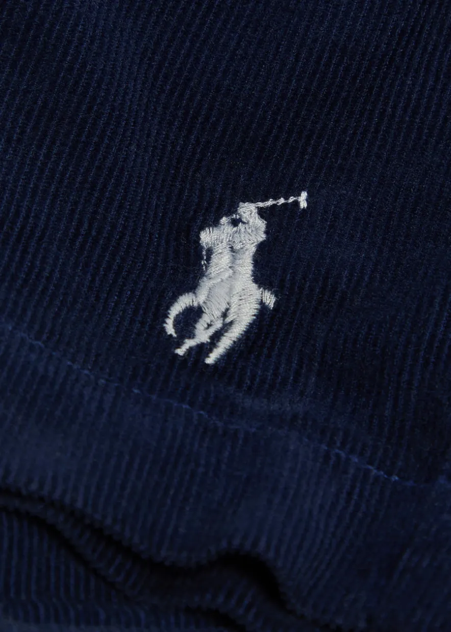 Logo-embroidered corduroy shorts