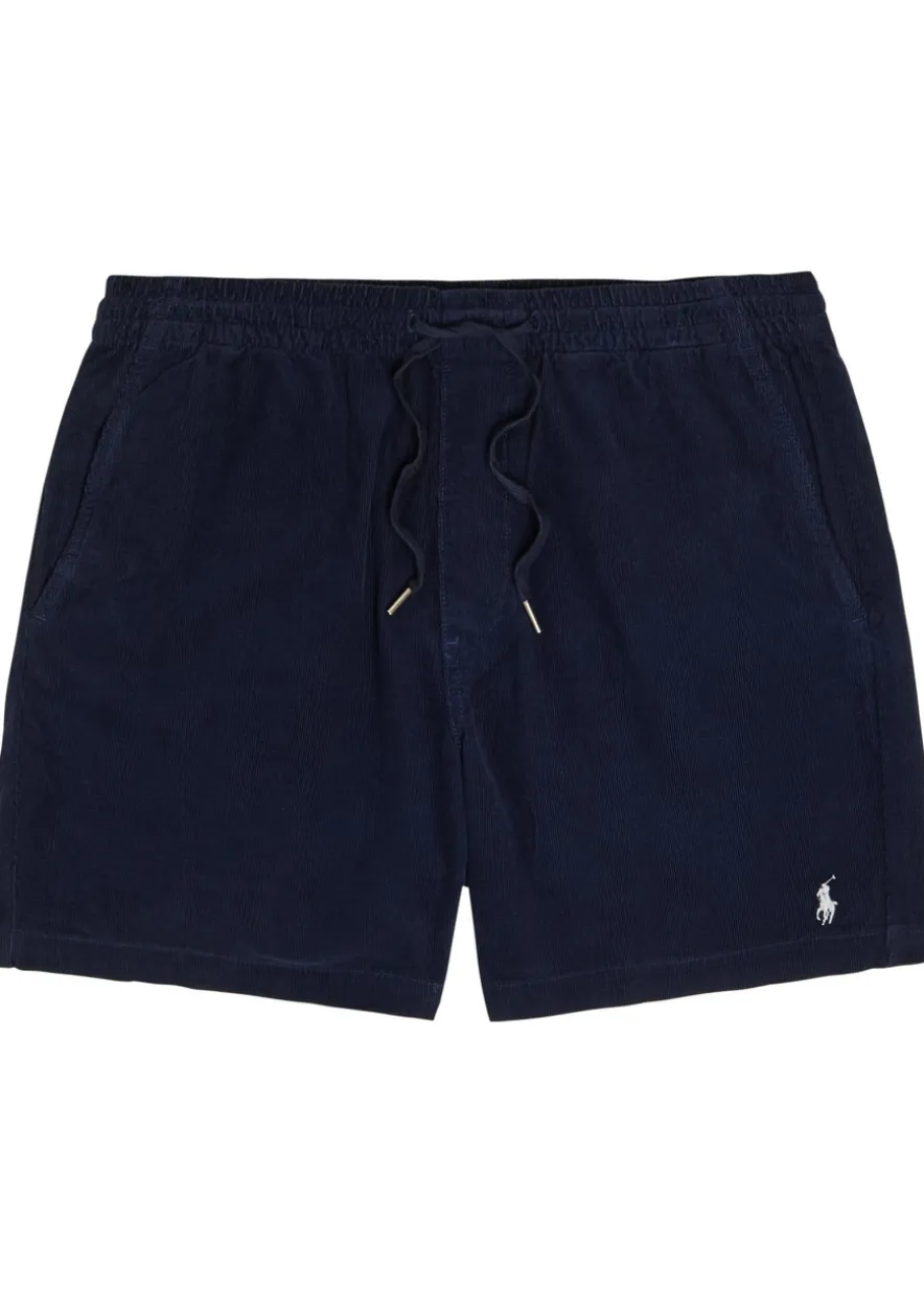 Logo-embroidered corduroy shorts