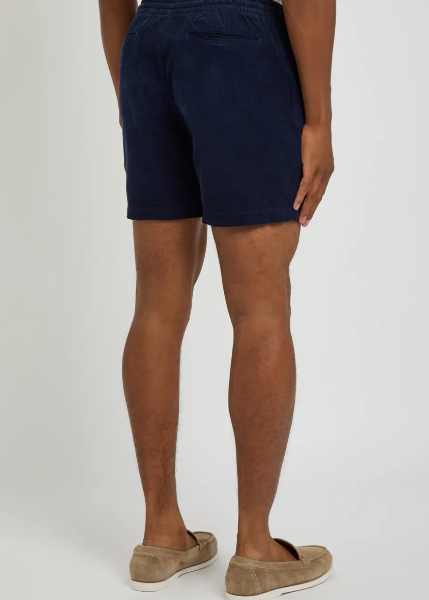 Logo-embroidered corduroy shorts