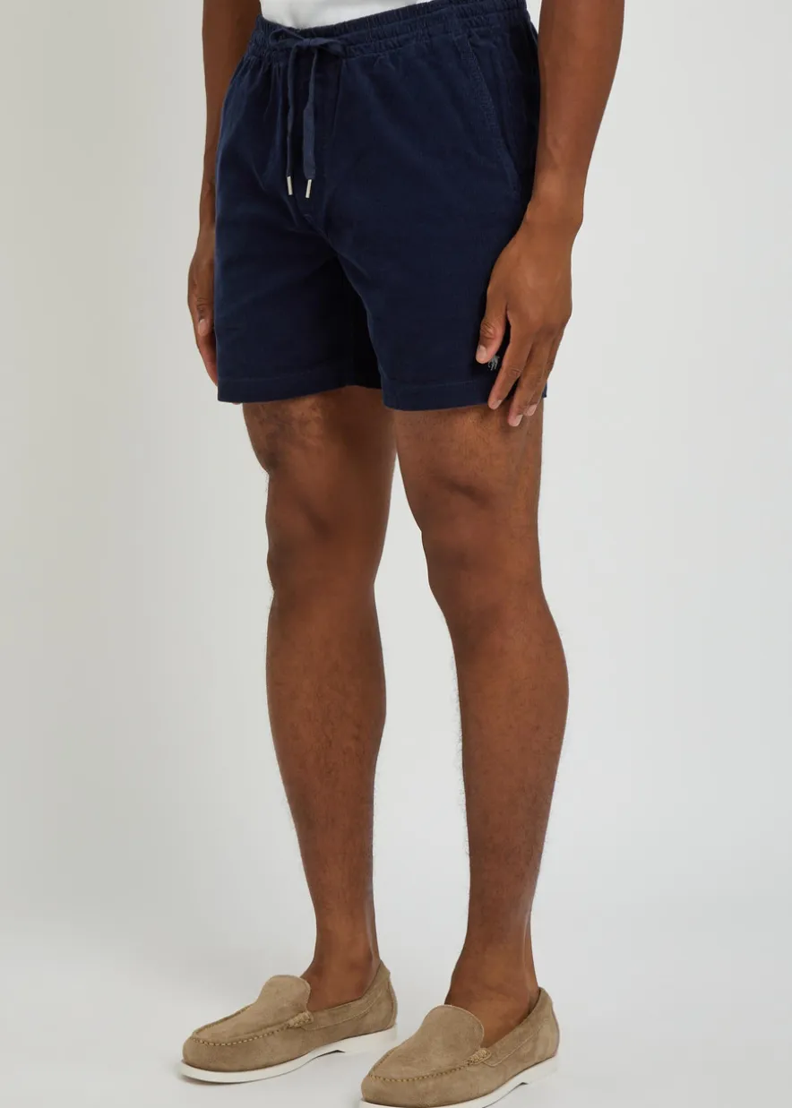 Logo-embroidered corduroy shorts