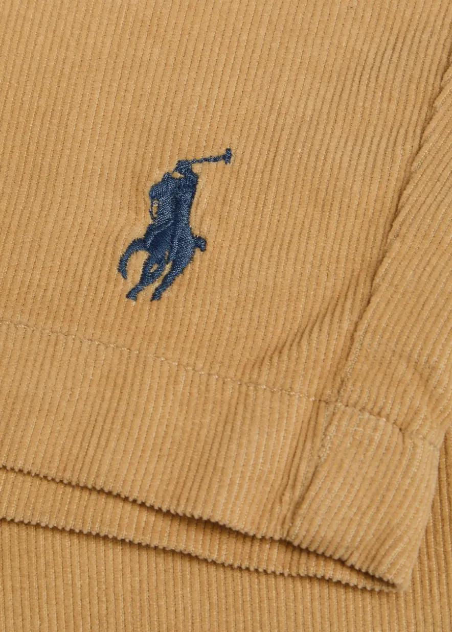 Logo-embroidered corduroy shorts
