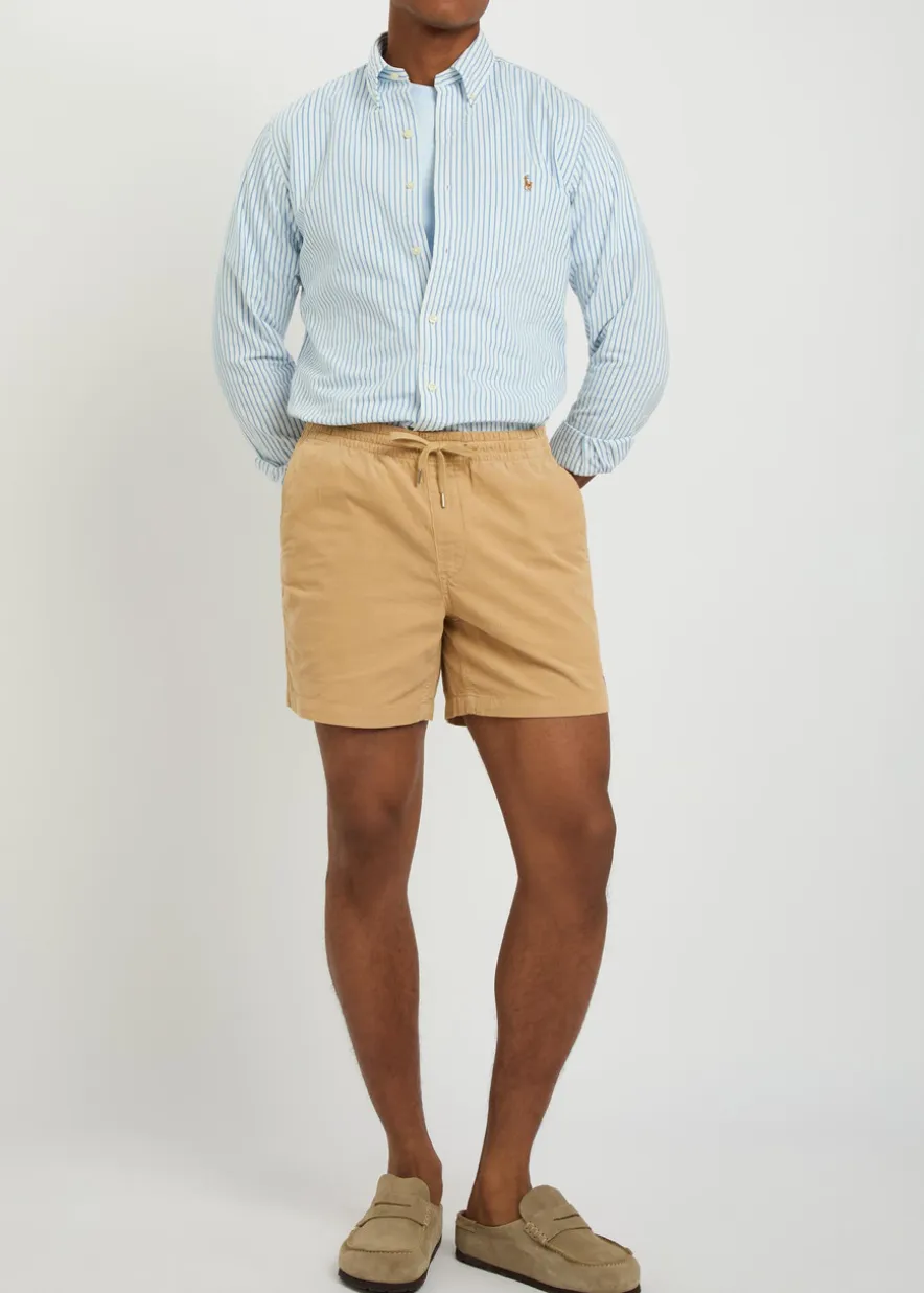 Logo-embroidered corduroy shorts