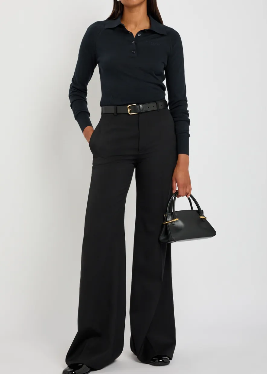 Logo-embroidered cotton and silk-blend polo top