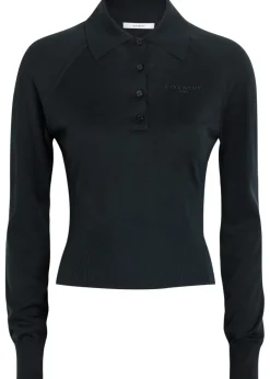 Logo-embroidered cotton and silk-blend polo top