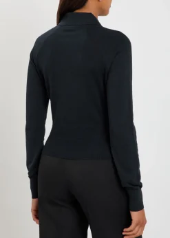 Logo-embroidered cotton and silk-blend polo top