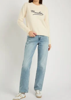 Logo-embroidered cotton-blend jumper
