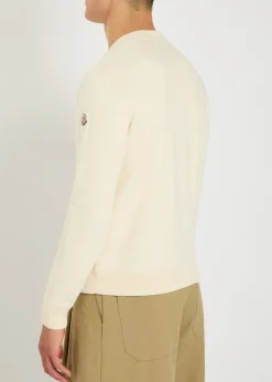 Logo-embroidered cotton-blend jumper