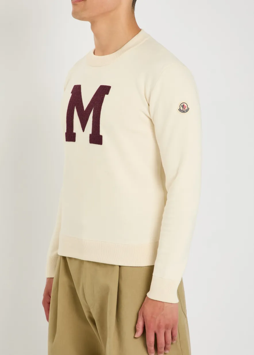Logo-embroidered cotton-blend jumper