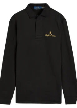 Logo-embroidered cotton-blend polo sweatshirt