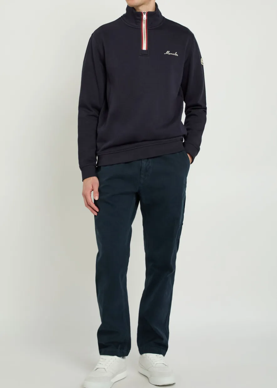 Logo-embroidered cotton-blend sweatshirt