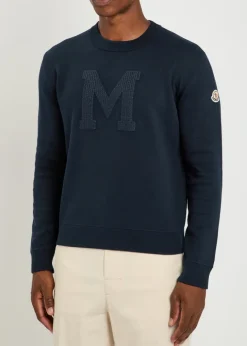 Logo-embroidered cotton-blend jumper