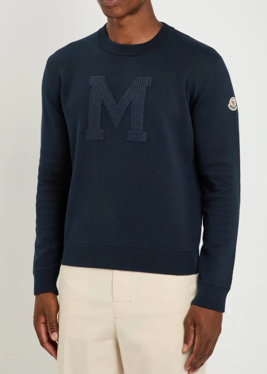 Logo-embroidered cotton-blend jumper