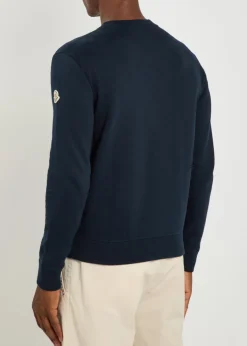 Logo-embroidered cotton-blend jumper